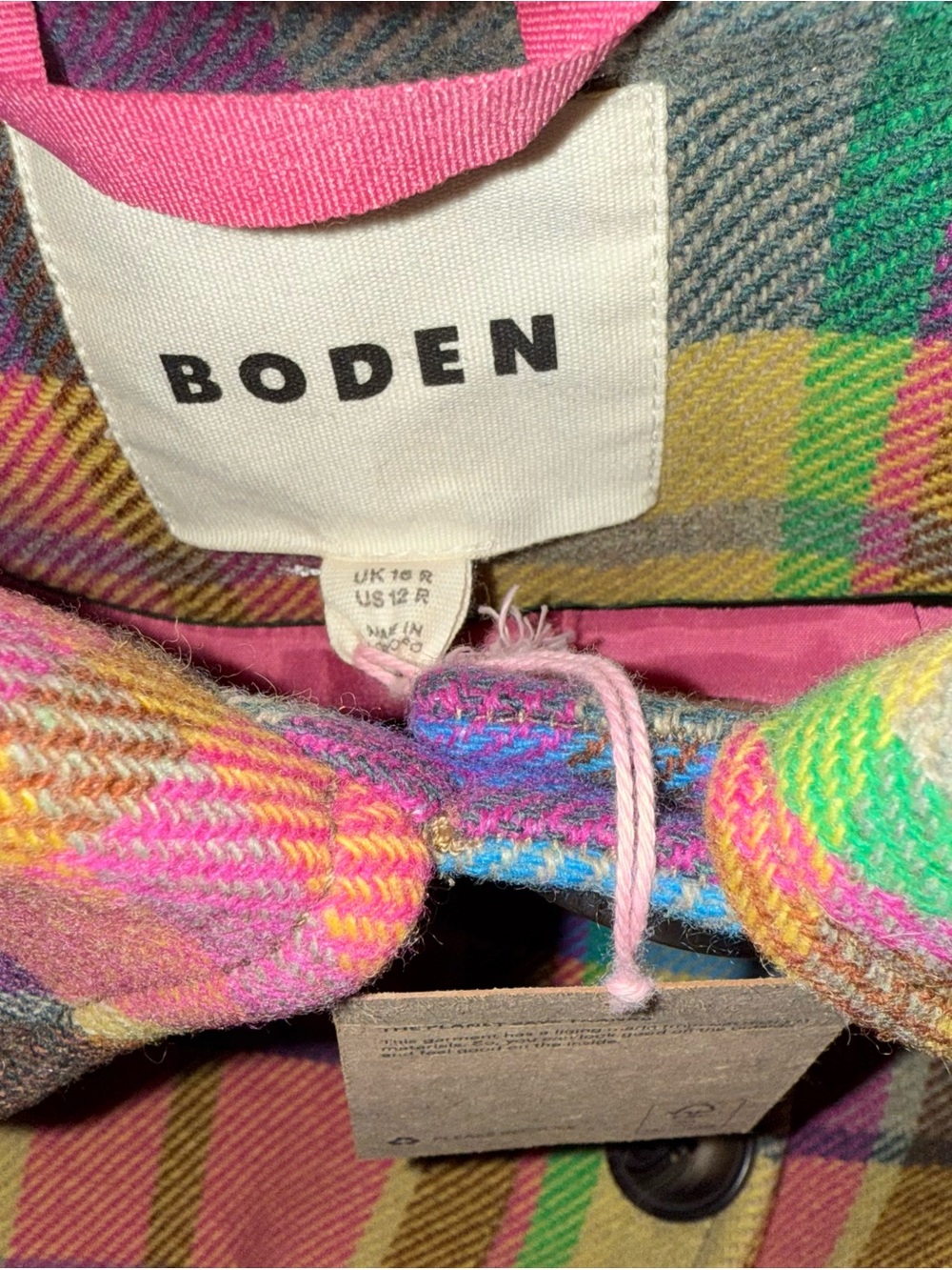 BODEN KNIGHTSBRIDGE WOOL JACKET IN MULTI CHECK - Picture 5 of 13